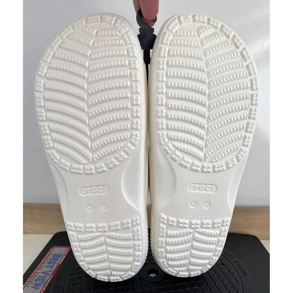 Crocs Classic‎ Slide Two Strap Sandal / White / Men's Size 12
